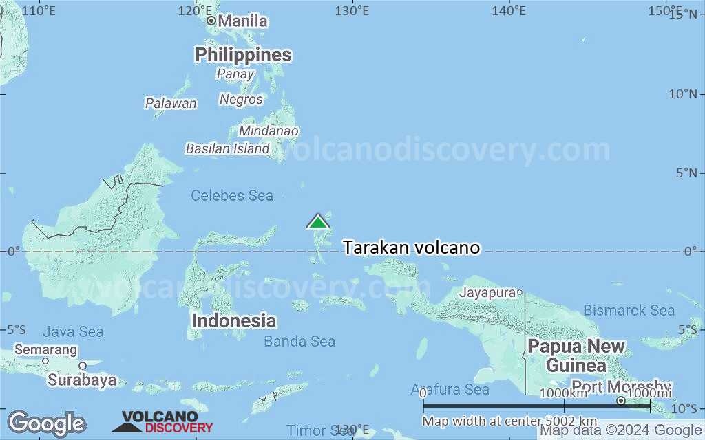 Terrain-type map of Tarakan volcano (region scale large)