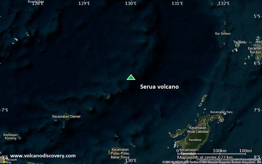 Satellite/aerial-type map of Serua volcano (local scale large)