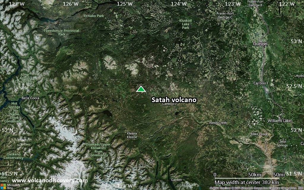 Satellite/aerial-type map of Satah volcano (local scale large)