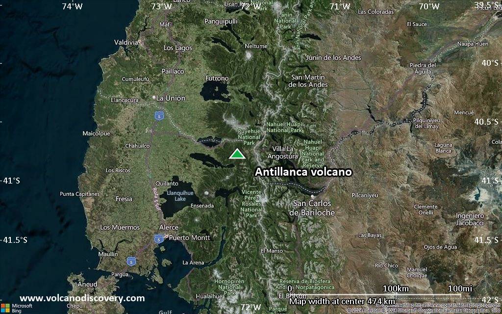 Satellite/aerial-type map of Antillanca volcano (local scale large)