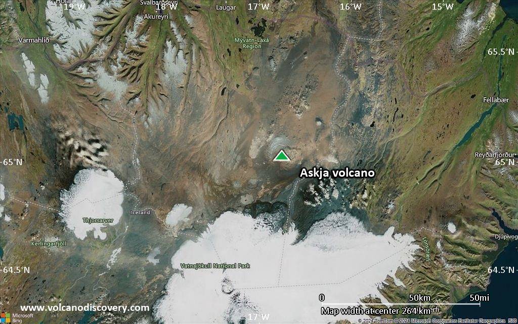 Satellite/aerial-type map of Askja volcano (local scale large)