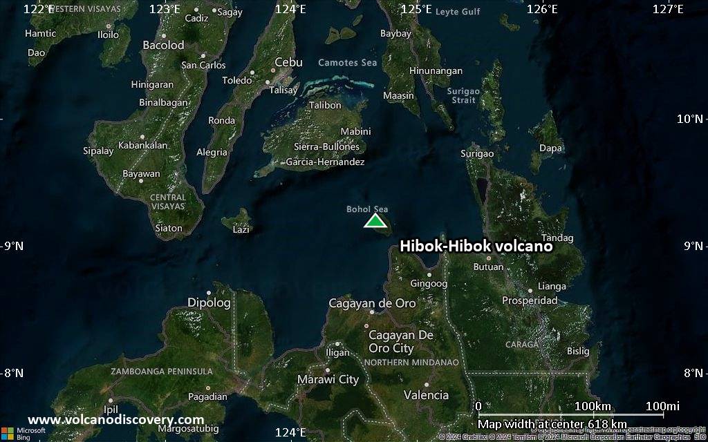 Satellite/aerial-type map of Hibok-Hibok volcano (local scale large)
