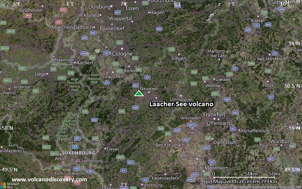 Satellite/aerial-type map of Laacher See volcano (local scale large)