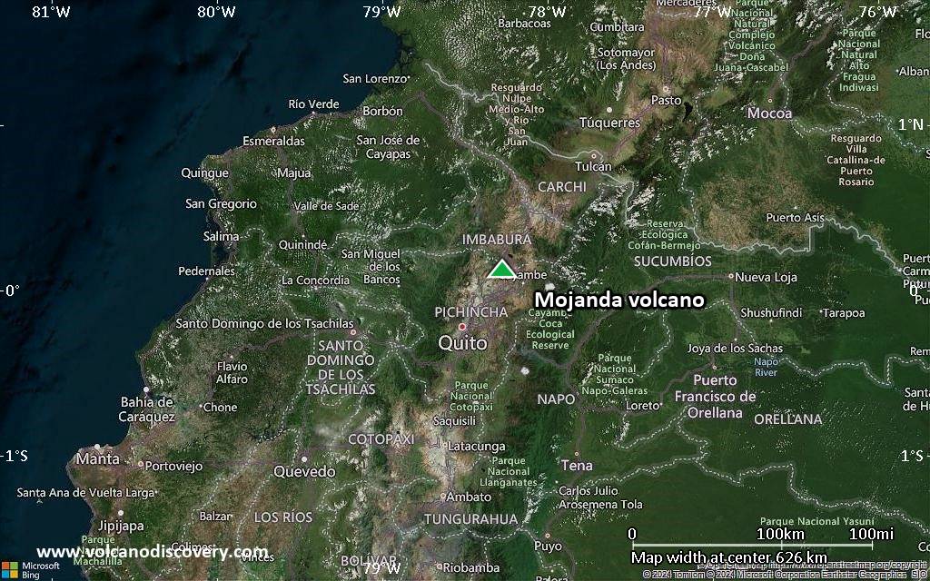 Satellite/aerial-type map of Mojanda volcano (local scale large)