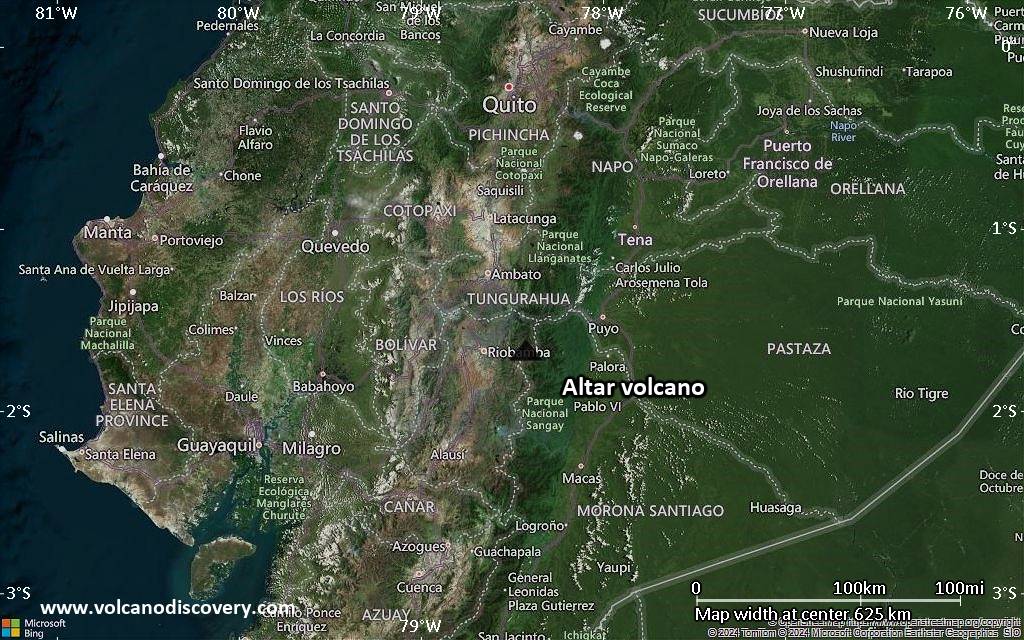 Satellite/aerial-type map of Altar volcano (local scale large)
