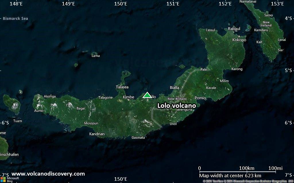 Satellite/aerial-type map of Lolo volcano (local scale large)