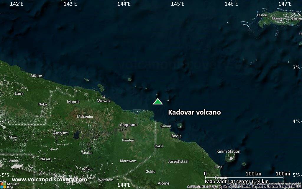 Satellite/aerial-type map of Kadovar volcano (local scale large)