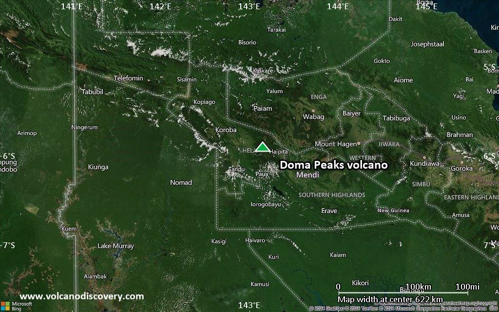 Satellite/aerial-type map of Doma Peaks volcano (local scale large)