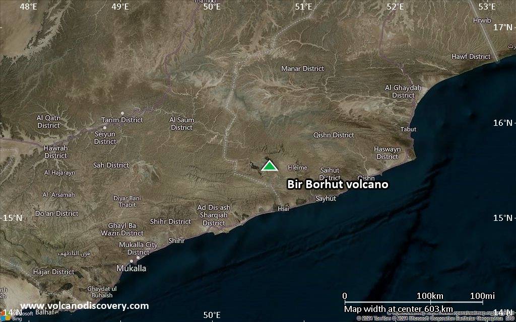 Satellite/aerial-type map of Bir Borhut volcano (local scale large)