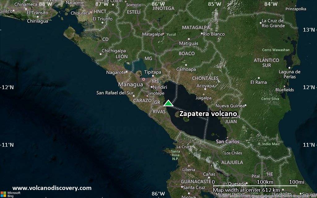 Satellite/aerial-type map of Zapatera volcano (local scale large)
