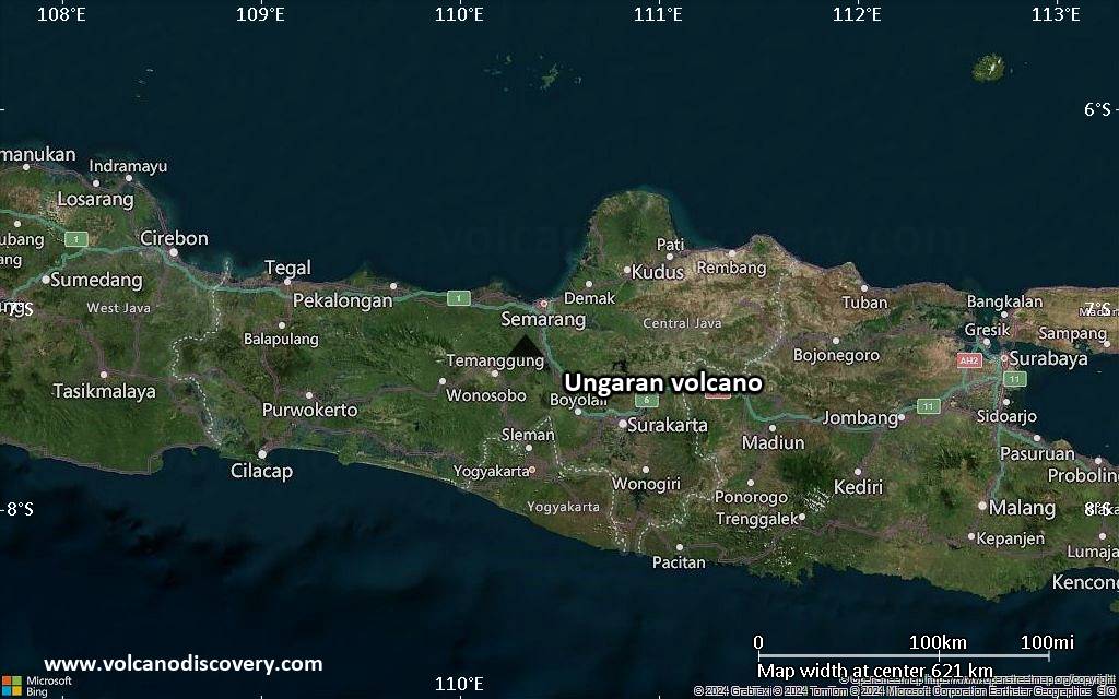 Satellite/aerial-type map of Ungaran volcano (local scale large)
