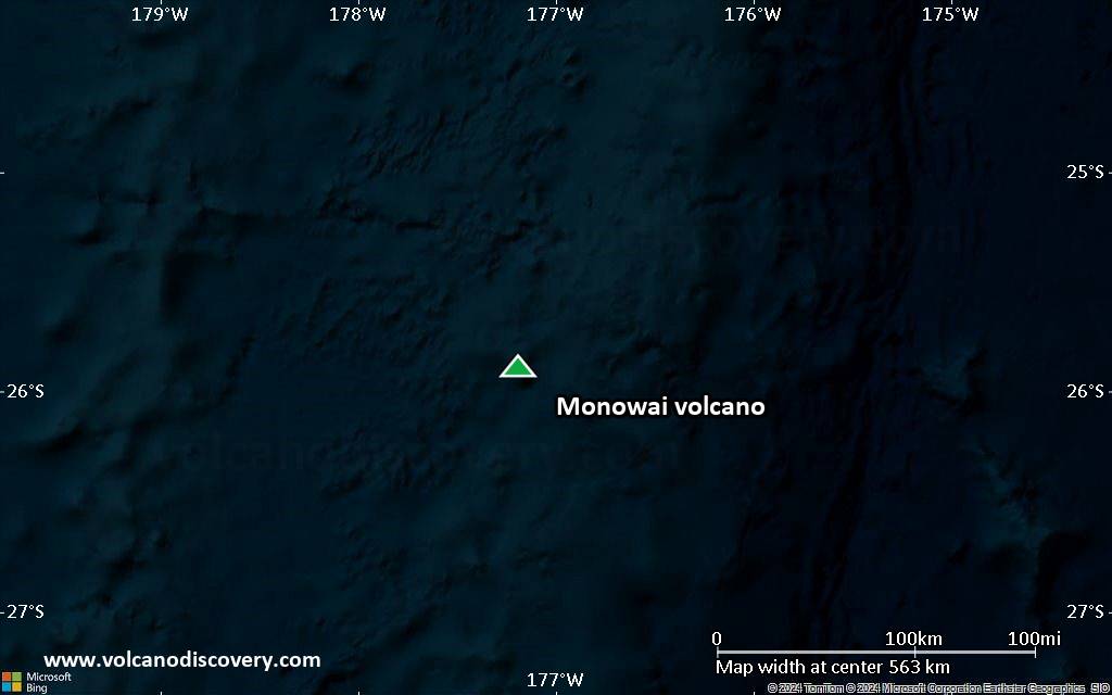 Satellite/aerial-type map of Monowai volcano (local scale large)
