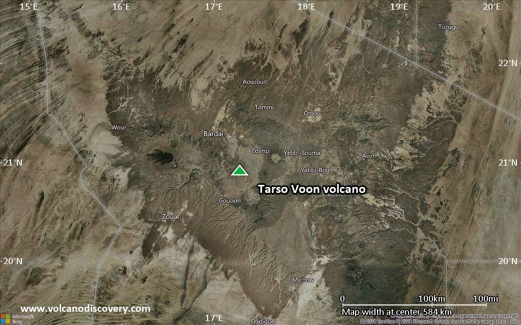 Satellite/aerial-type map of Tarso Voon volcano (local scale large)