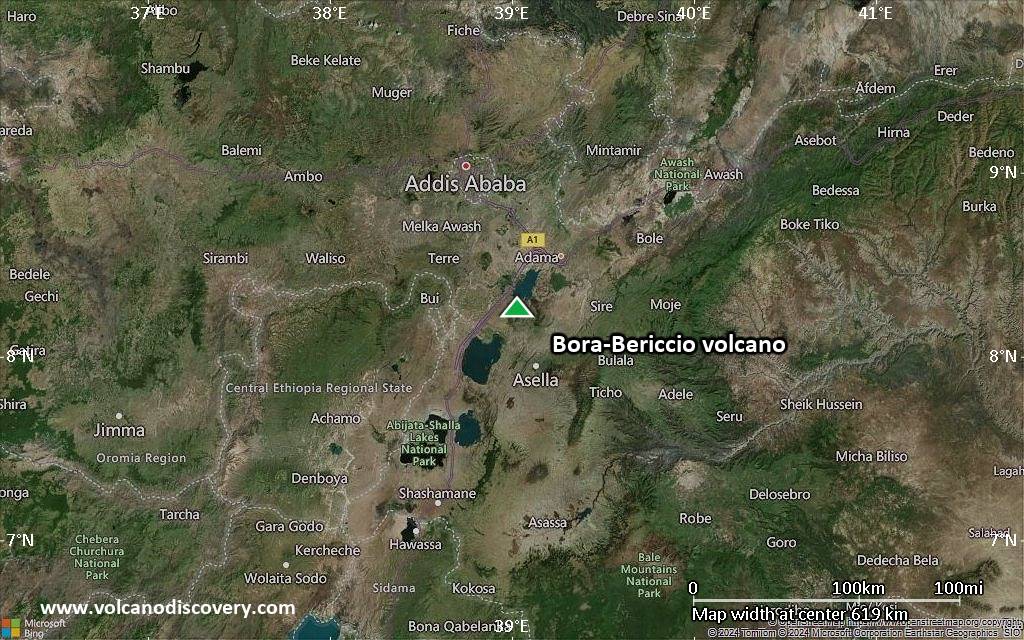 Satellite/aerial-type map of Bora-Bericcio volcano (local scale large)