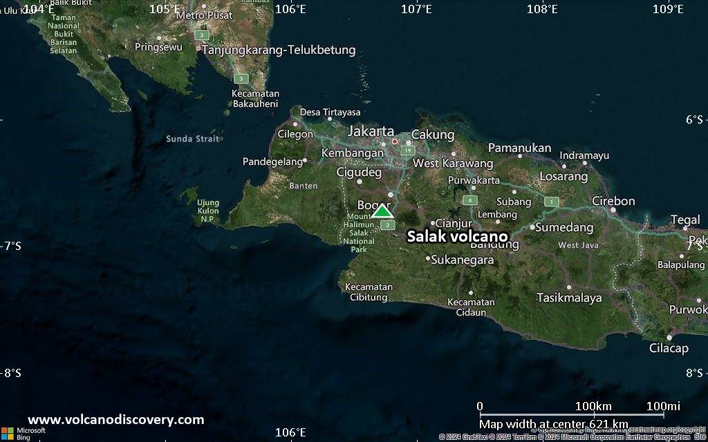 Satellite/aerial-type map of Salak volcano (local scale large)