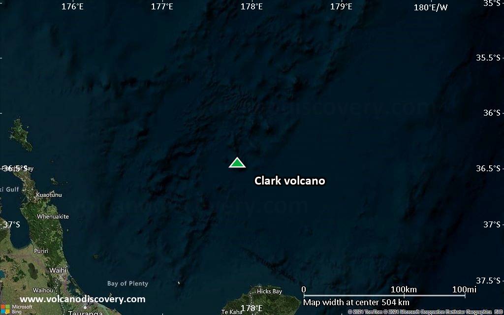 Satellite/aerial-type map of Clark volcano (local scale large)