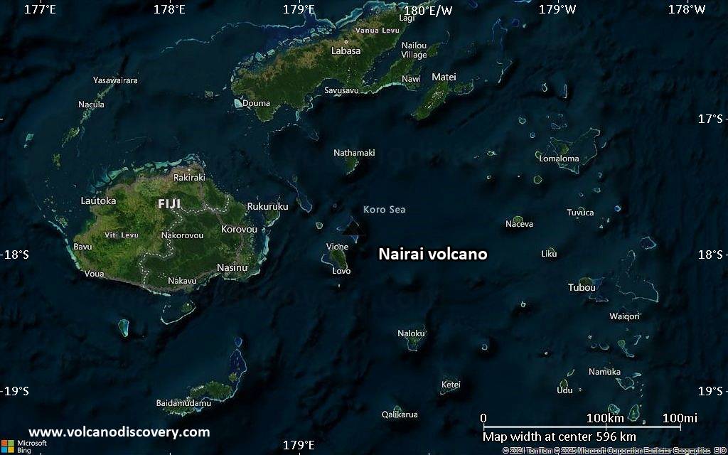 Satellite/aerial-type map of Nairai volcano (local scale large)