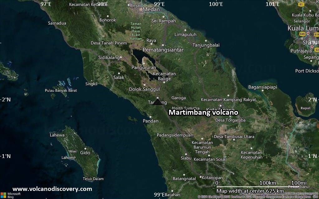 Satellite/aerial-type map of Martimbang volcano (local scale large)