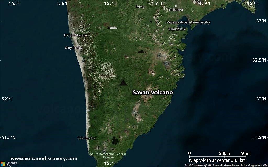 Satellite/aerial-type map of Savan volcano (local scale large)