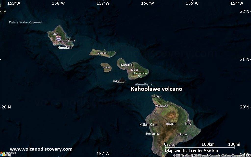 Satellite/aerial-type map of Kahoolawe volcano (local scale large)