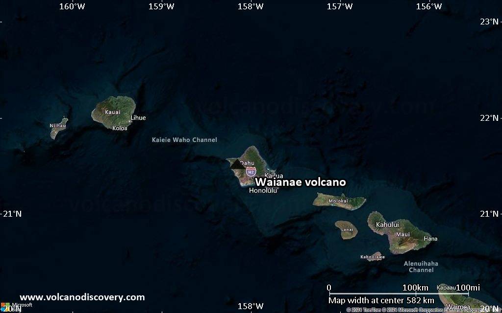 Satellite/aerial-type map of Waianae volcano (local scale large)