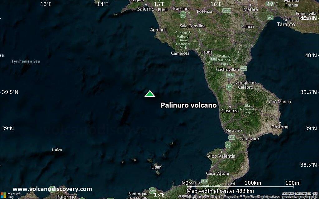 Satellite/aerial-type map of Palinuro volcano (local scale large)