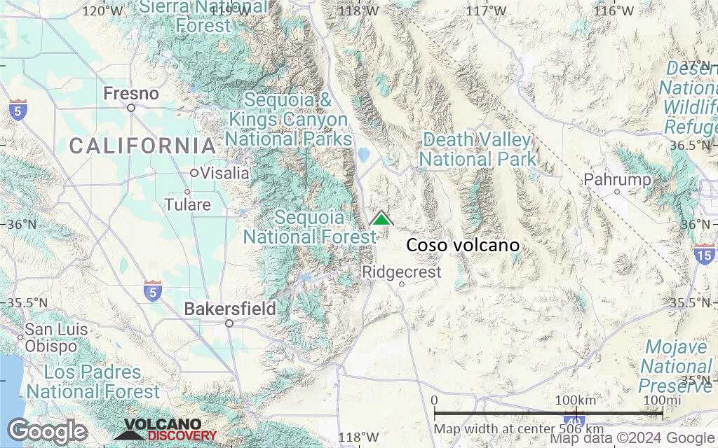 Terrain-type map of Coso volcano (local scale large)