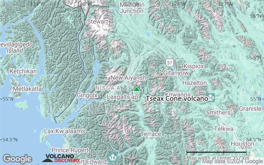 Terrain-type map of Tseax Cone volcano (local scale large)