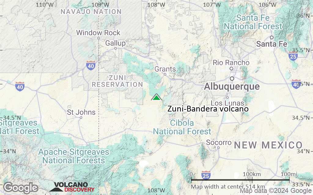 Terrain-type map of Zuni-Bandera volcano (local scale large)