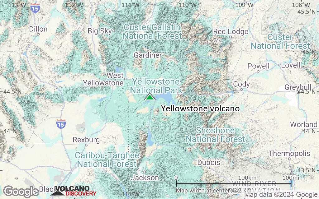 Terrain-type map of Yellowstone volcano (local scale large)