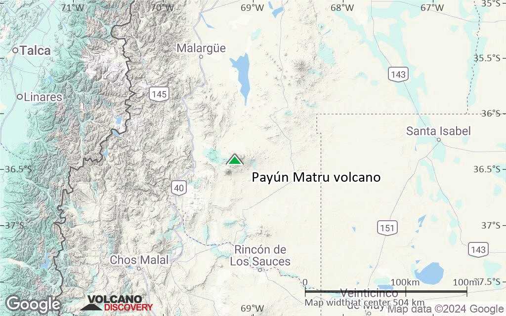 Terrain-type map of Payún Matru volcano (local scale large)