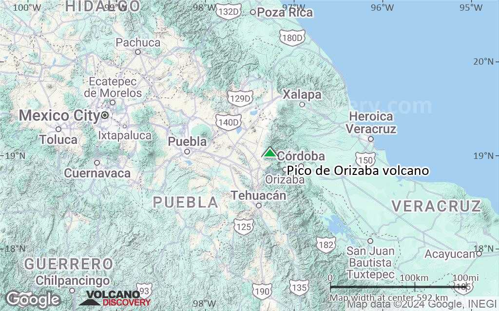 Terrain-type map of Pico de Orizaba volcano (local scale large)
