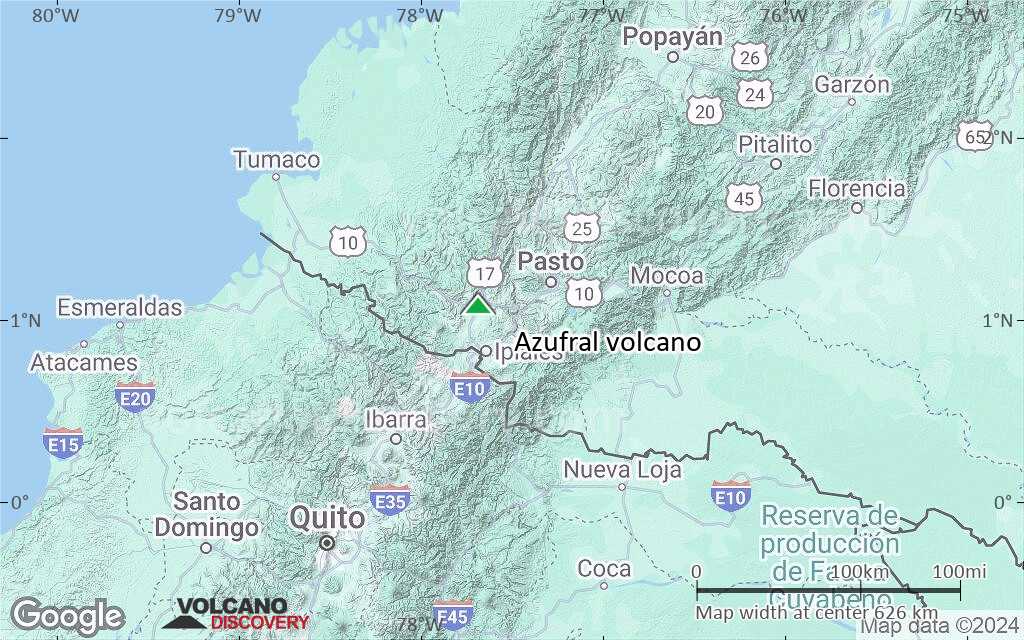 Terrain-type map of Azufral volcano (local scale large)