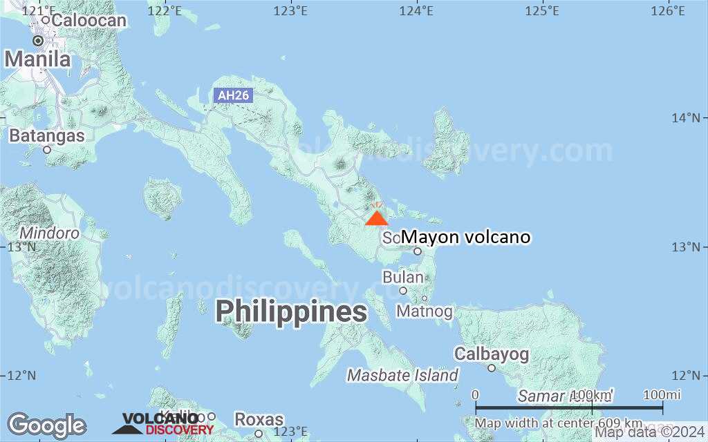 Terrain-type map of Mayon volcano (local scale large)