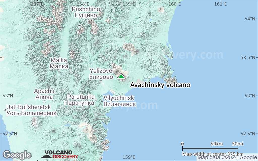 Terrain-type map of Avachinsky volcano (local scale large)