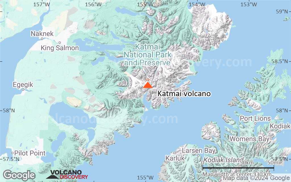 Terrain-type map of Katmai volcano (local scale large)