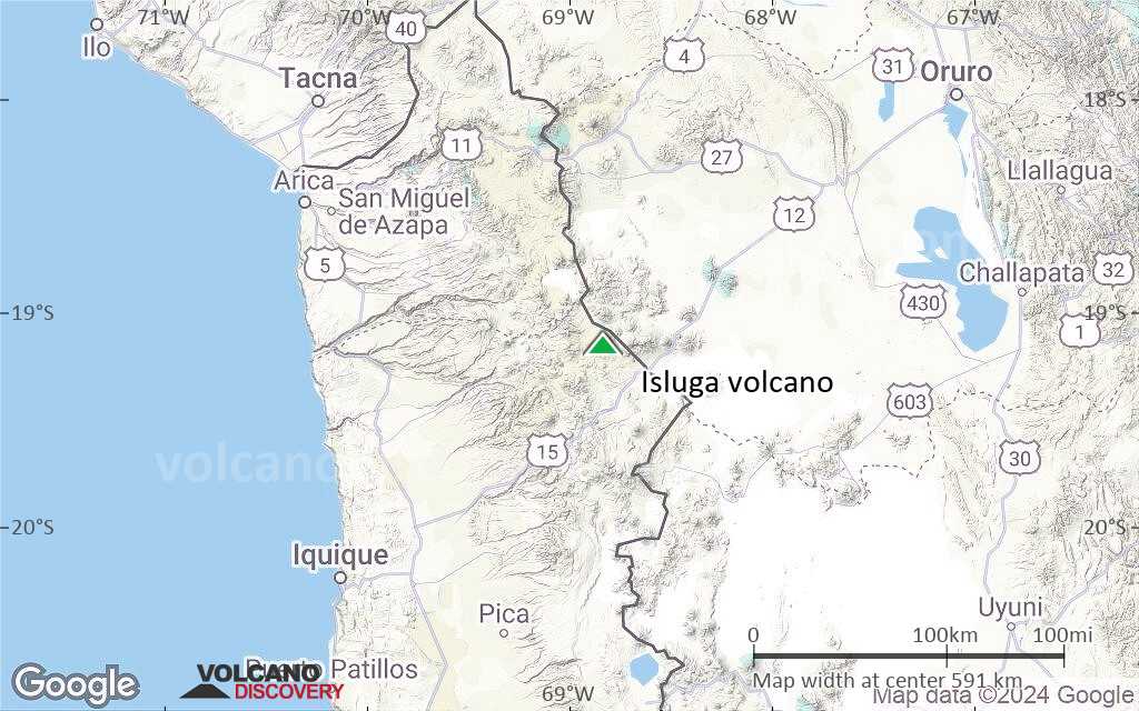 Terrain-type map of Isluga volcano (local scale large)