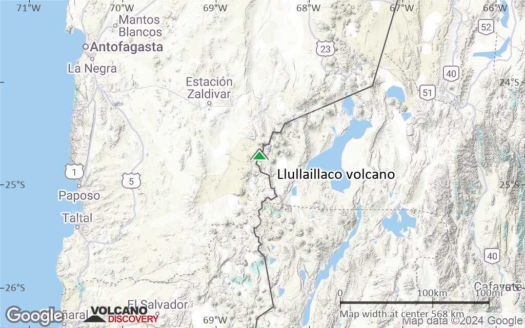 Terrain-type map of Llullaillaco volcano (local scale large)