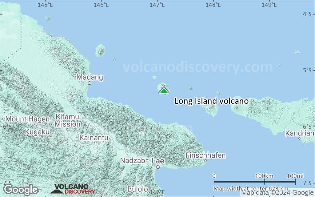 Terrain-type map of Long Island volcano (local scale large)