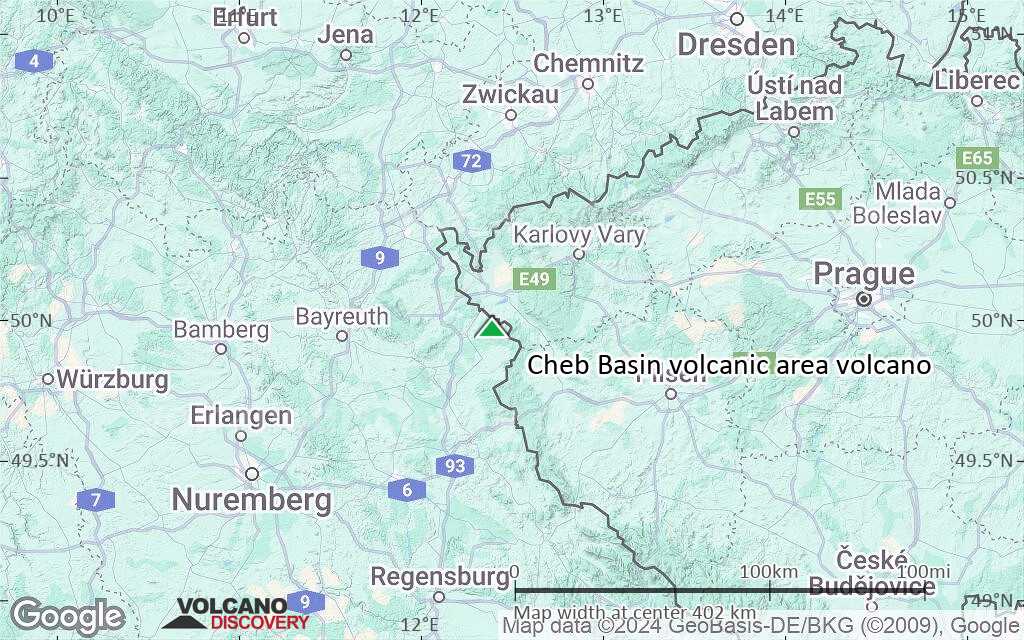 Terrain-type map of Cheb Basin volcanic area volcano (local scale large)