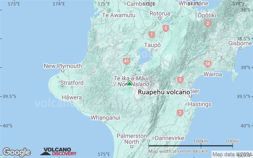 Terrain-type map of Ruapehu volcano (local scale large)