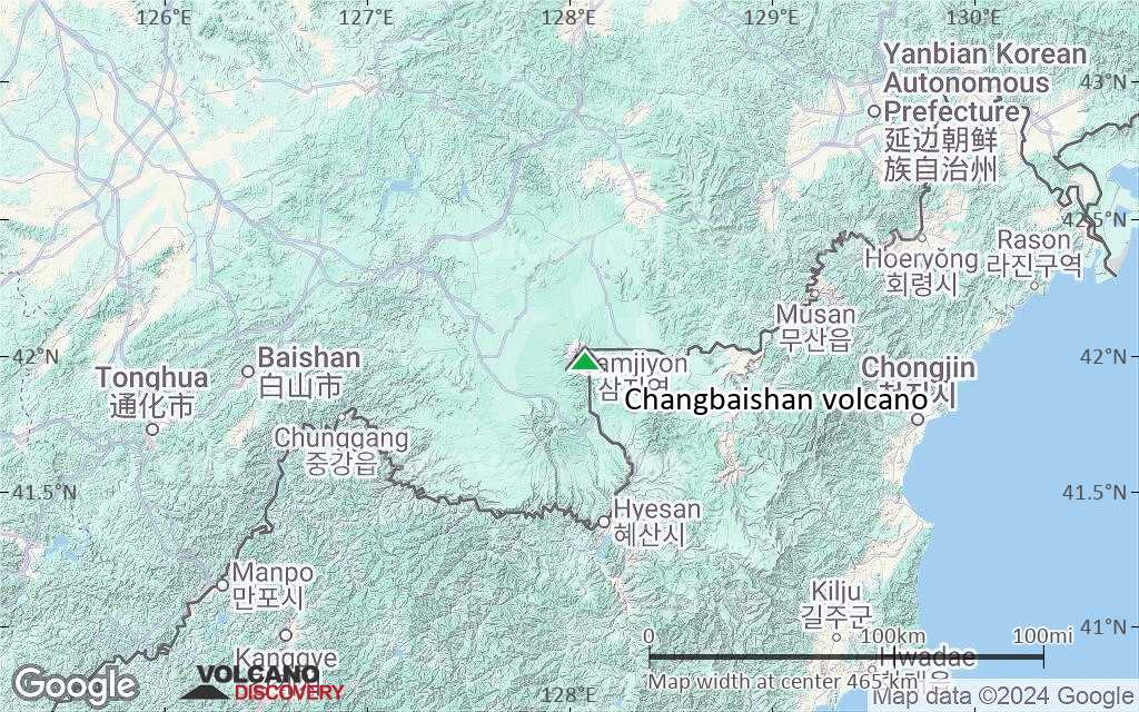 Terrain-type map of Changbaishan volcano (local scale large)