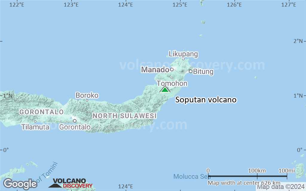 Terrain-type map of Soputan volcano (local scale large)