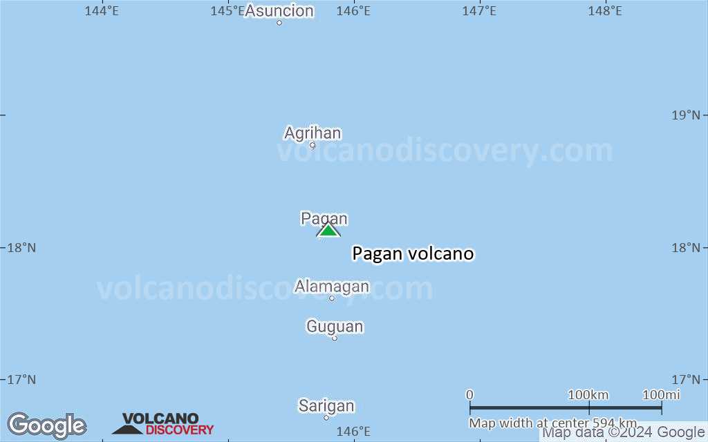Terrain-type map of Pagan volcano (local scale large)
