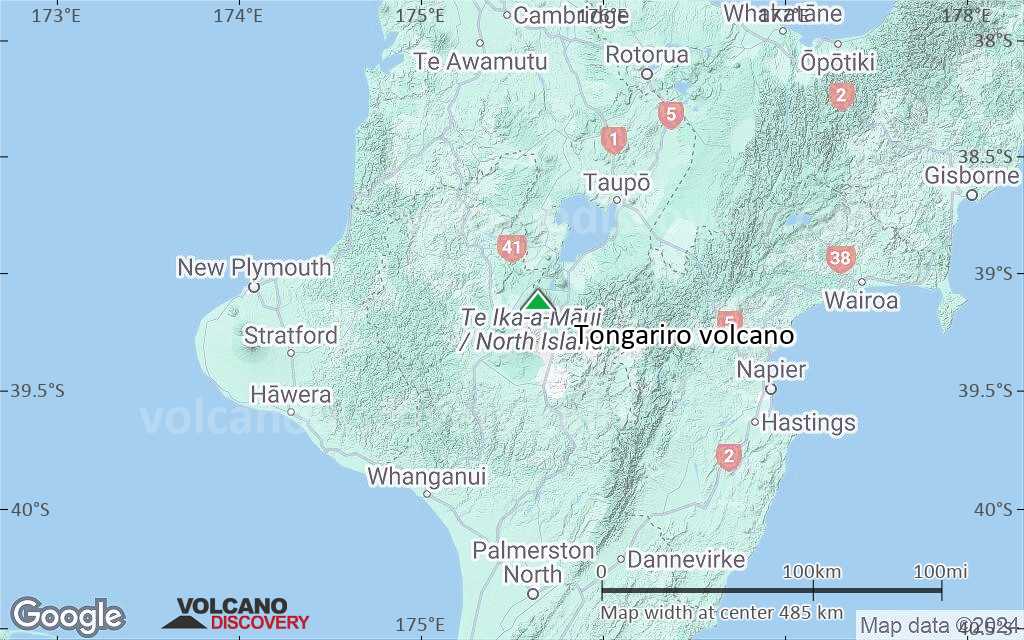 Terrain-type map of Tongariro volcano (local scale large)