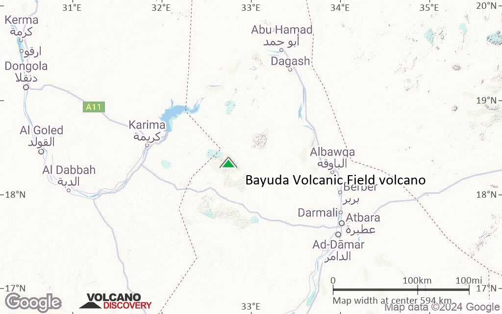 Terrain-type map of Bayuda Volcanic Field volcano (local scale large)