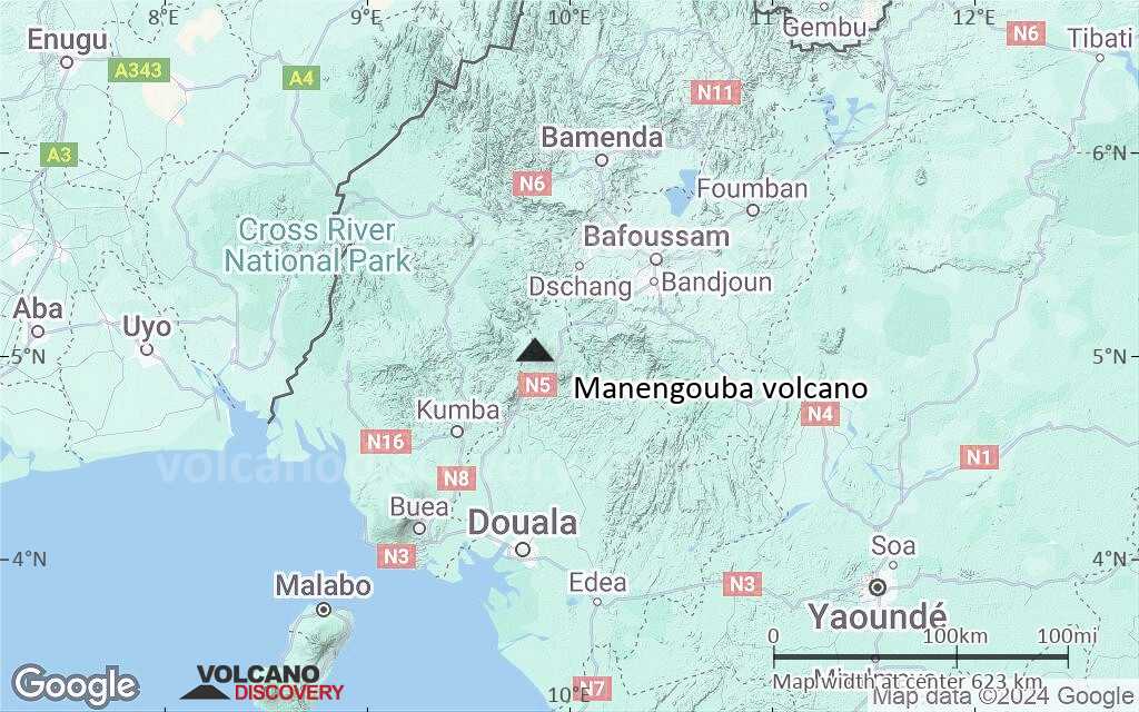Terrain-type map of Manengouba volcano (local scale large)