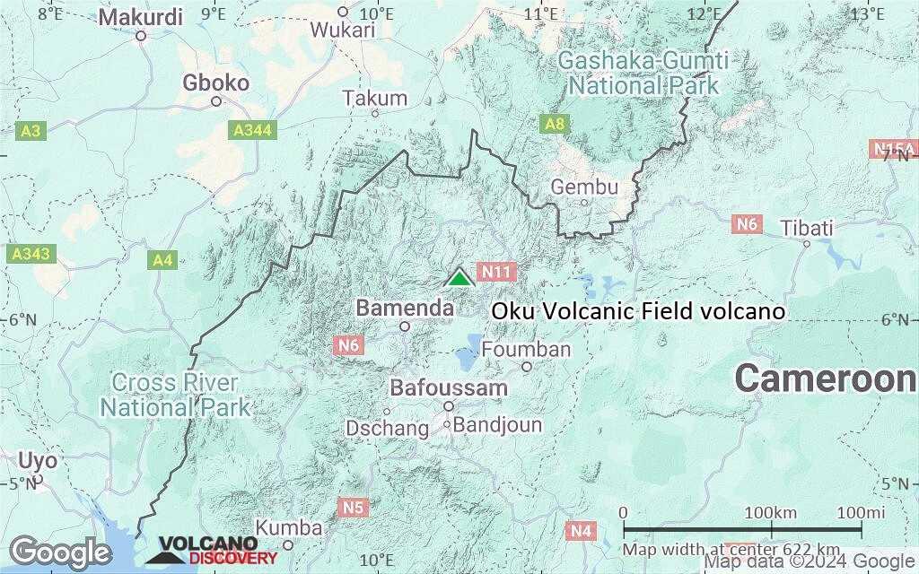 Terrain-type map of Oku Volcanic Field volcano (local scale large)