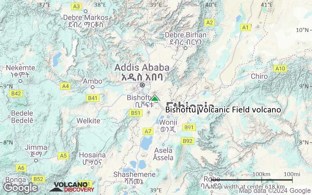 Terrain-type map of Bishoftu Volcanic Field volcano (local scale large)