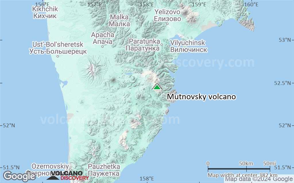 Terrain-type map of Mutnovsky volcano (local scale large)